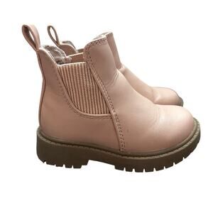 Old Navy Pink Girls Size 6 Faux-Leather Chelsea Boots